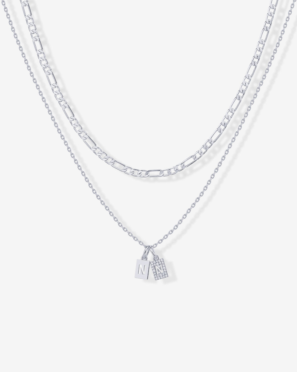 Double Initial Tag Necklace