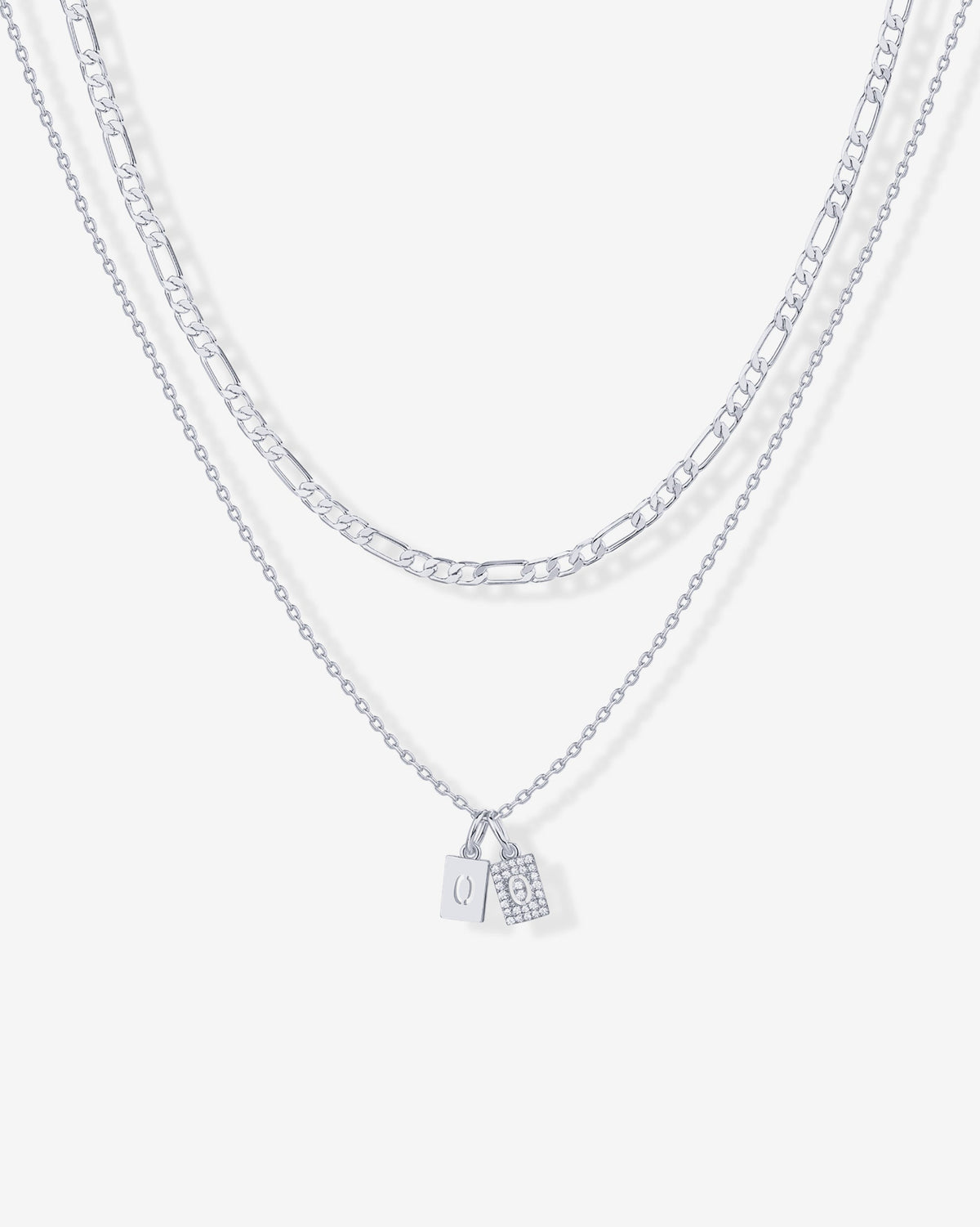 Double Initial Tag Necklace