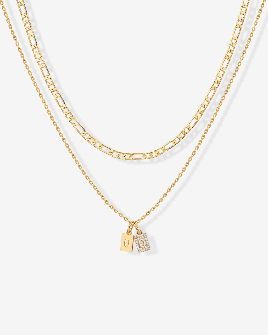 Double Initial Tag Necklace