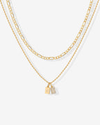 Double Initial Tag Necklace