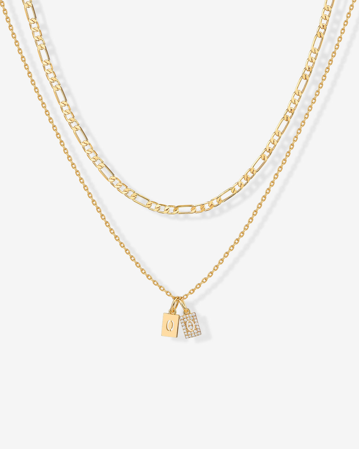 Double Initial Tag Necklace