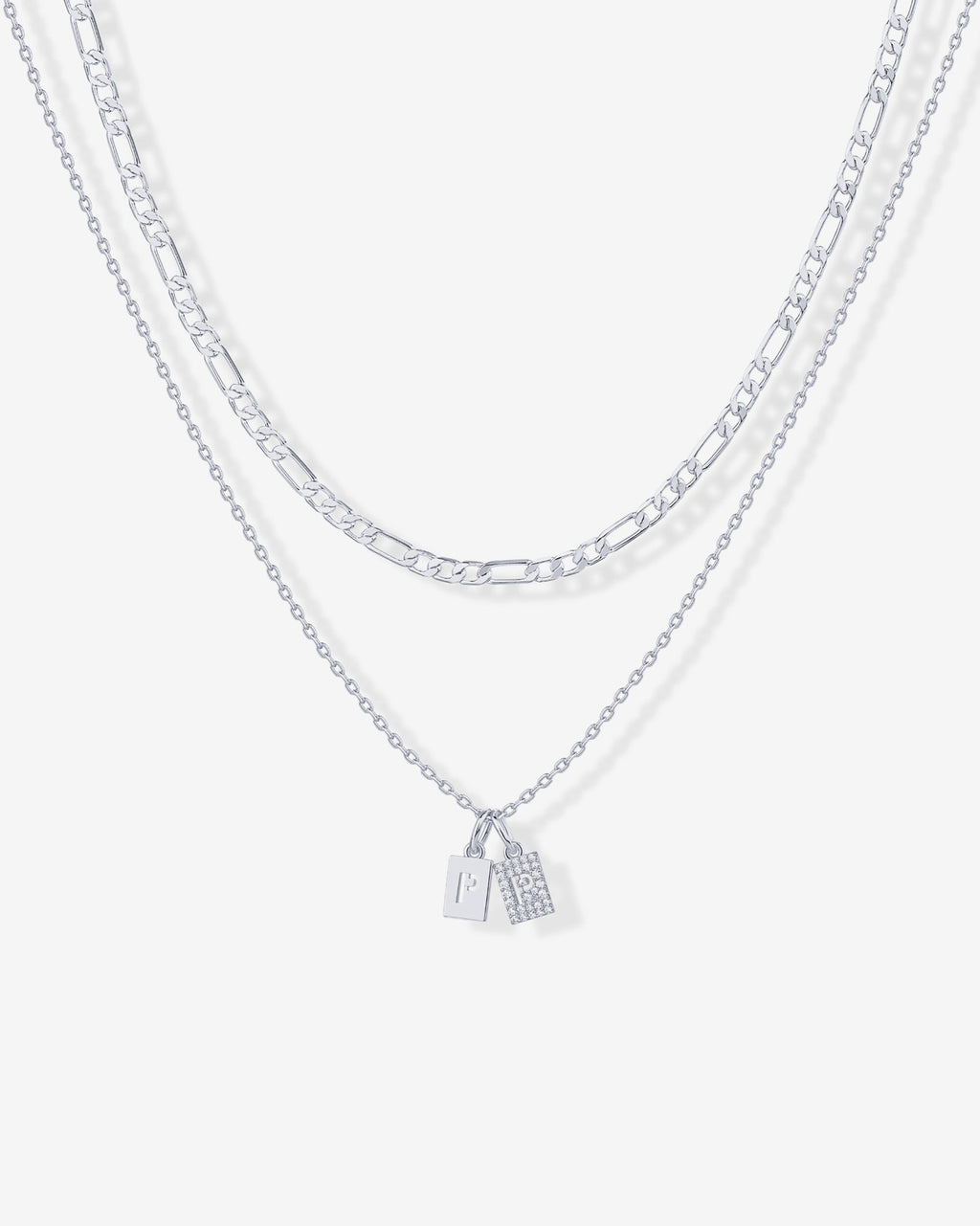 Double Initial Tag Necklace