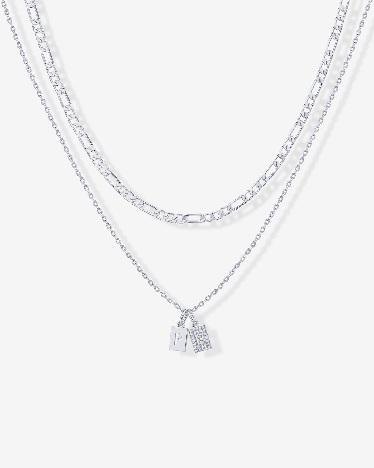Double Initial Tag Necklace