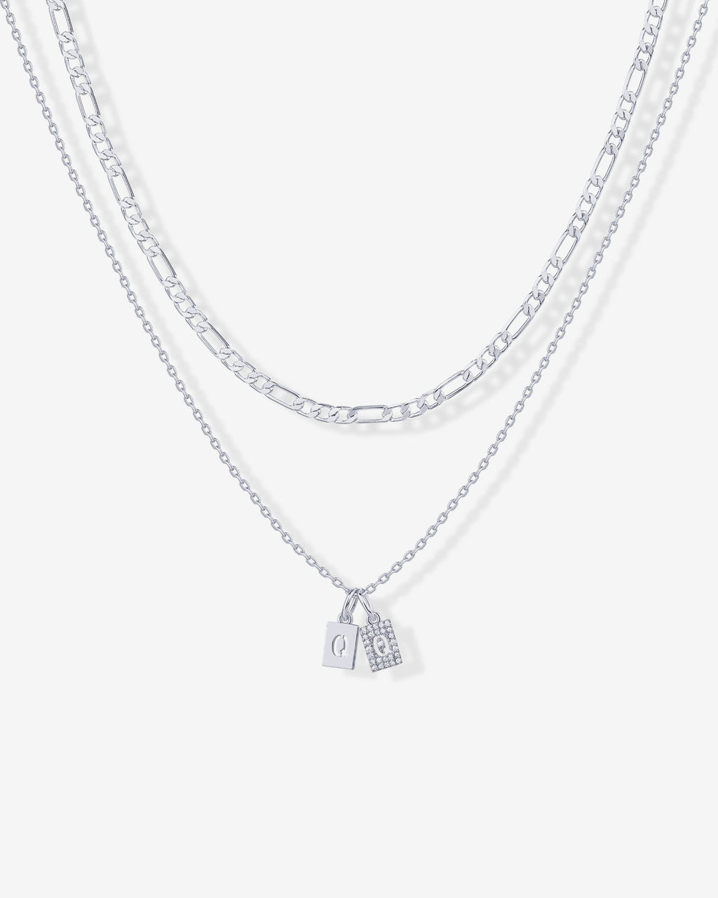 Double Initial Tag Necklace