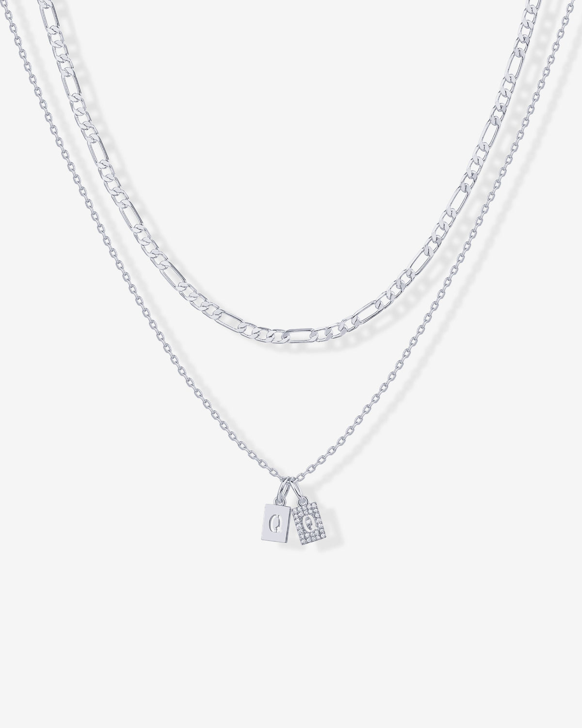 Double Initial Tag Necklace