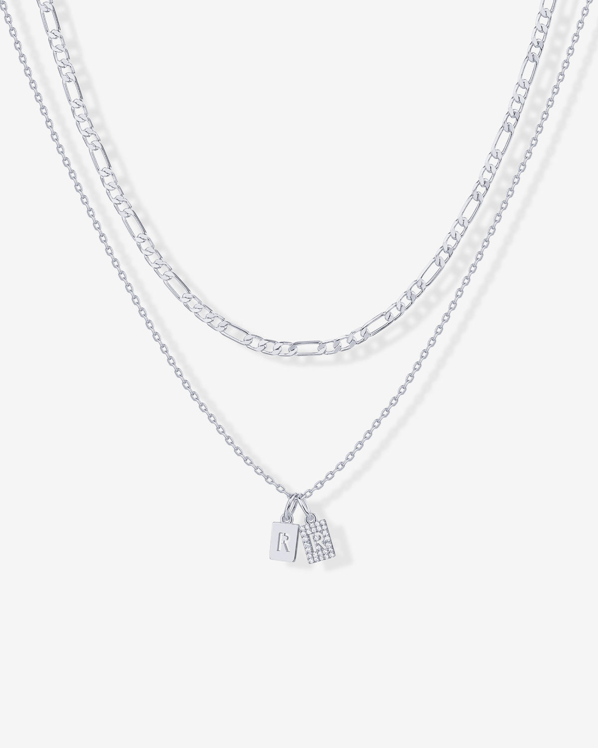 Double Initial Tag Necklace