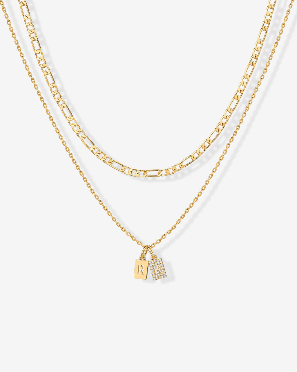 Double Initial Tag Necklace