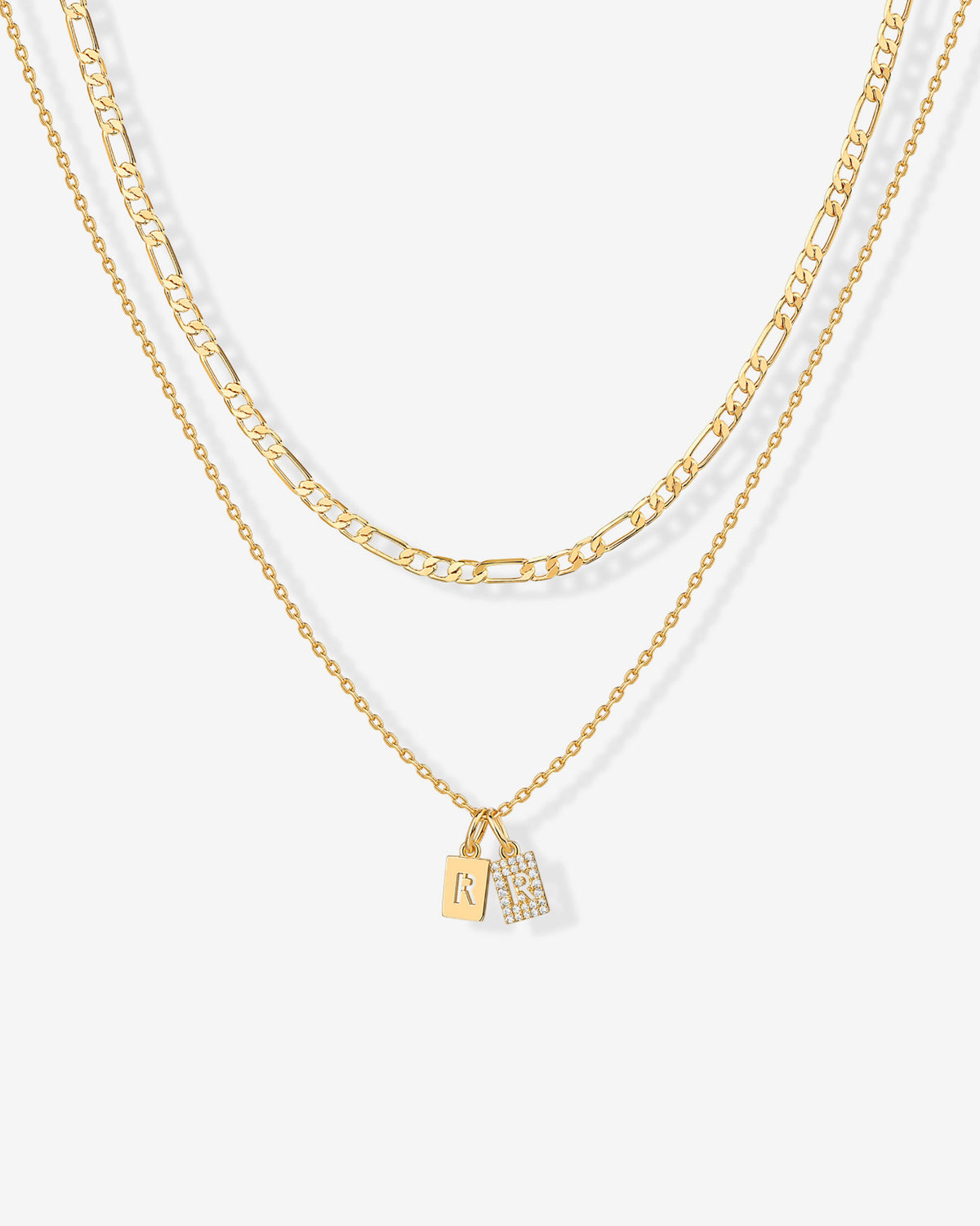 Double Initial Tag Necklace