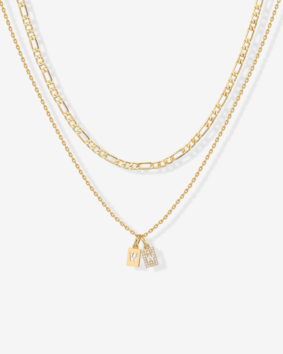 Double Initial Tag Necklace