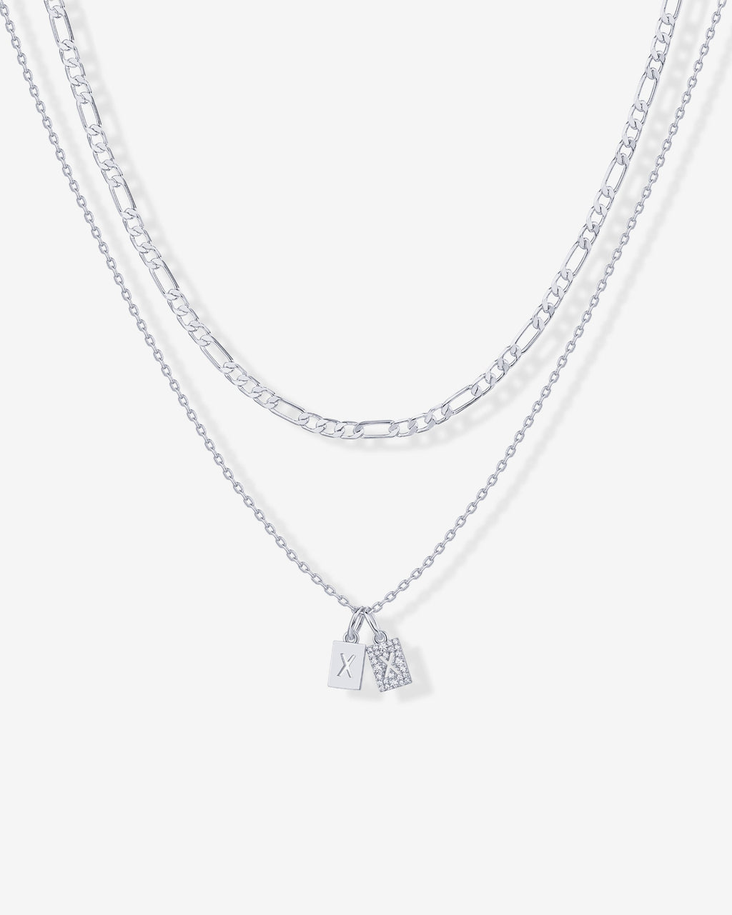 Double Initial Tag Necklace