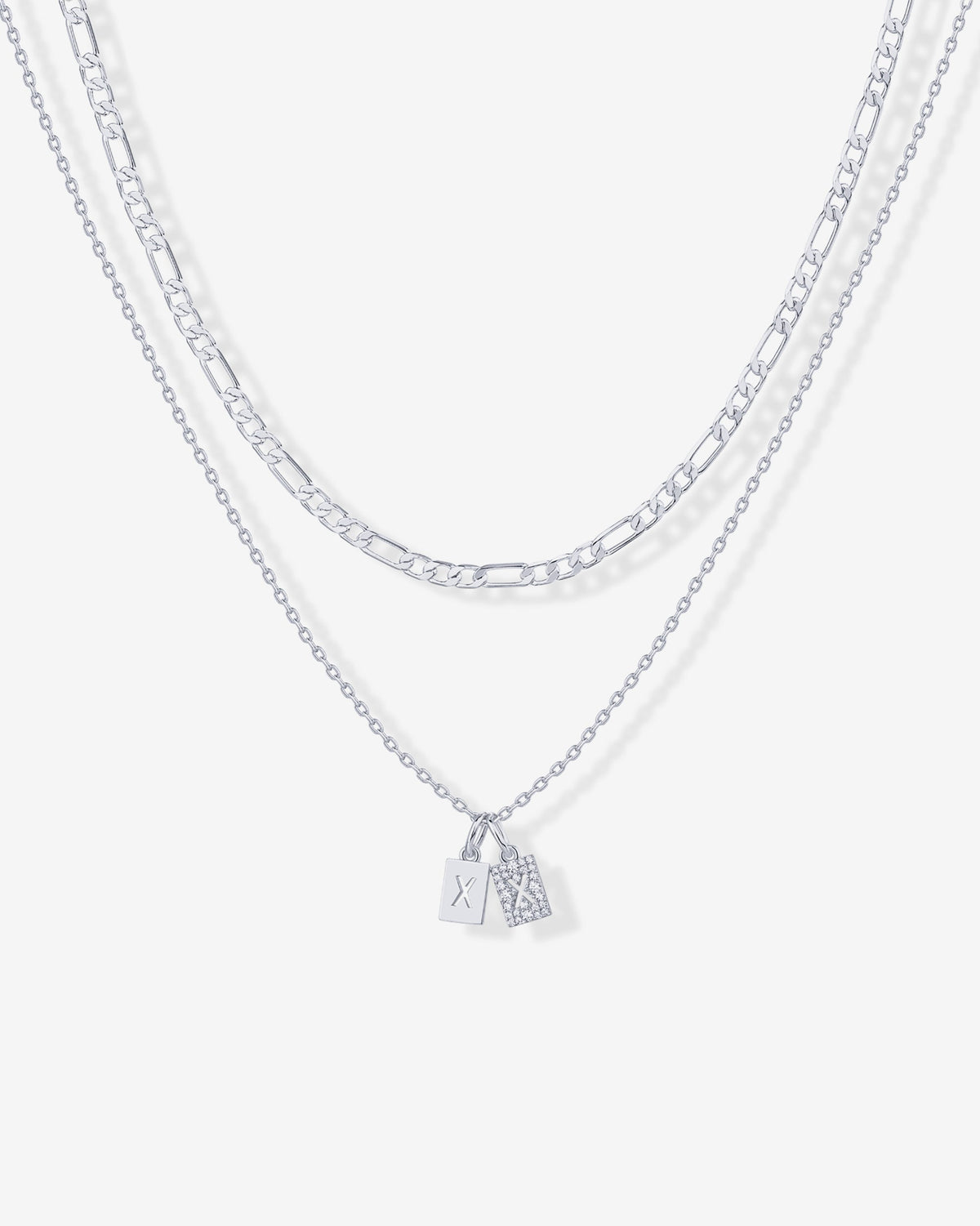 Double Initial Tag Necklace