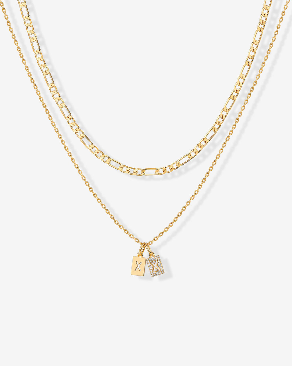 Double Initial Tag Necklace