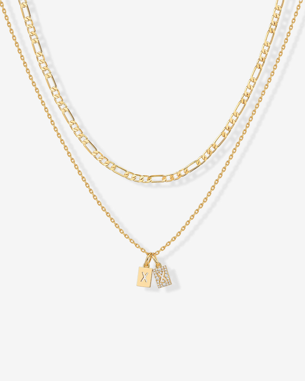 Double Initial Tag Necklace