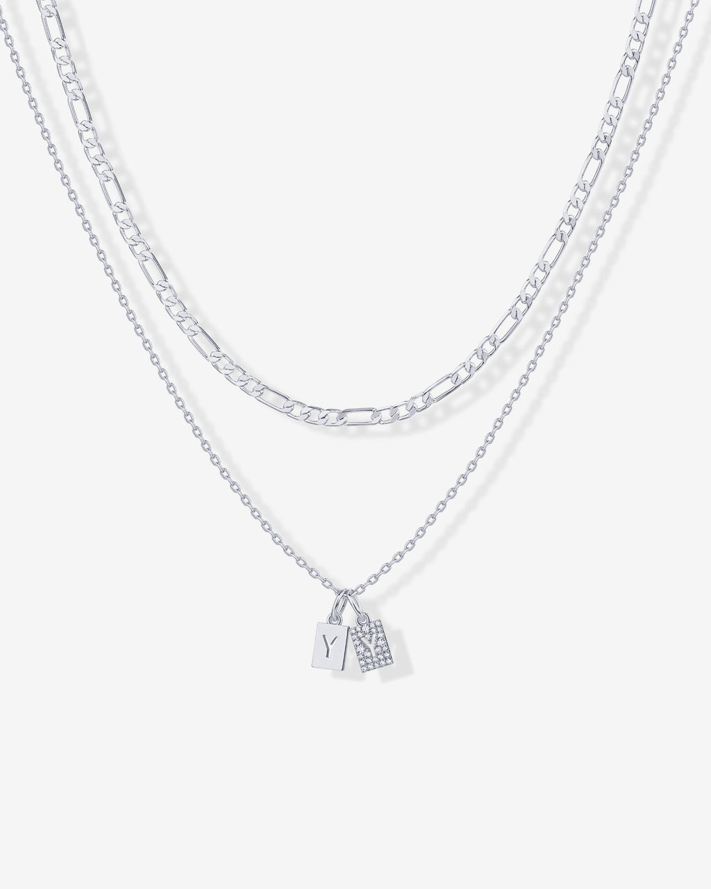 Double Initial Tag Necklace