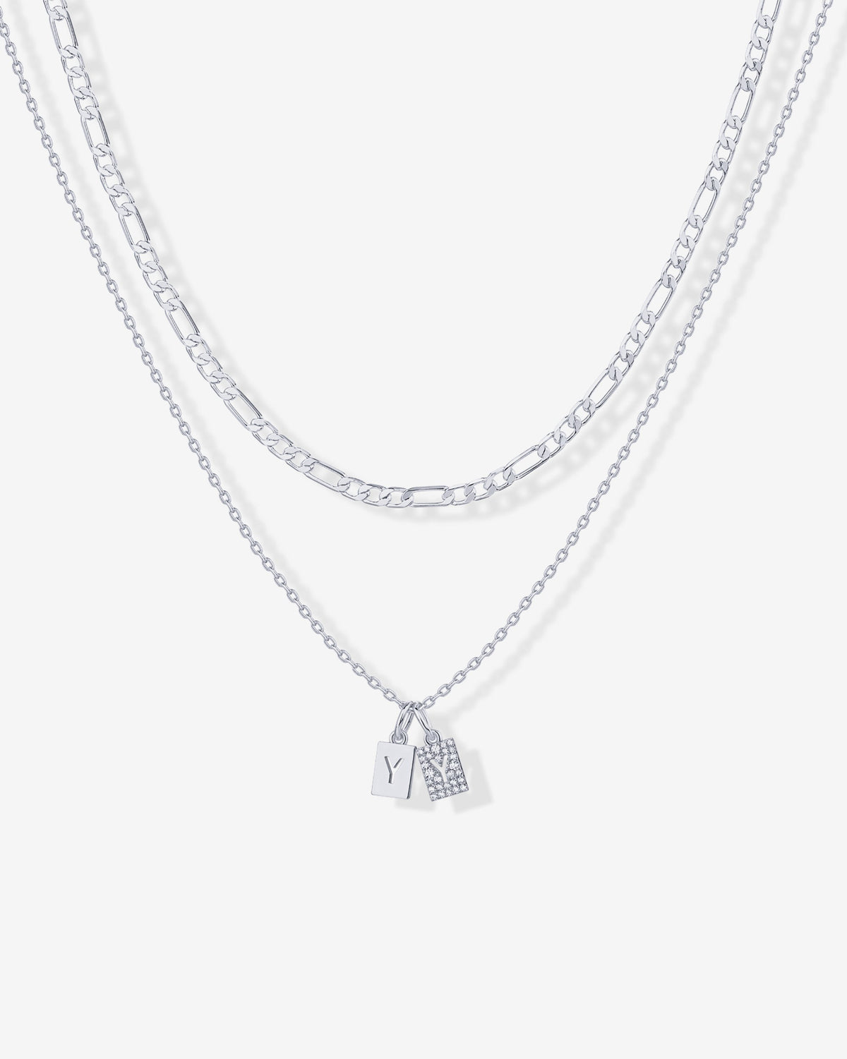 Double Initial Tag Necklace