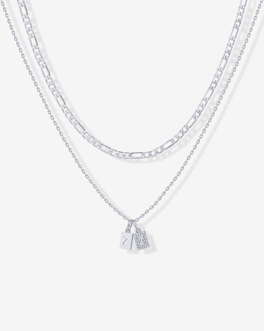 Double Initial Tag Necklace