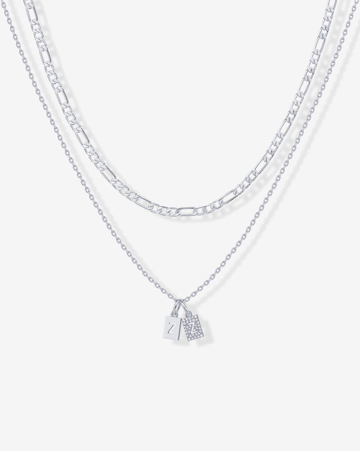 Double Initial Tag Necklace