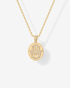 Hammered Coin Hamsa Pendant
