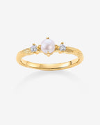 Pearl Hammered Ring