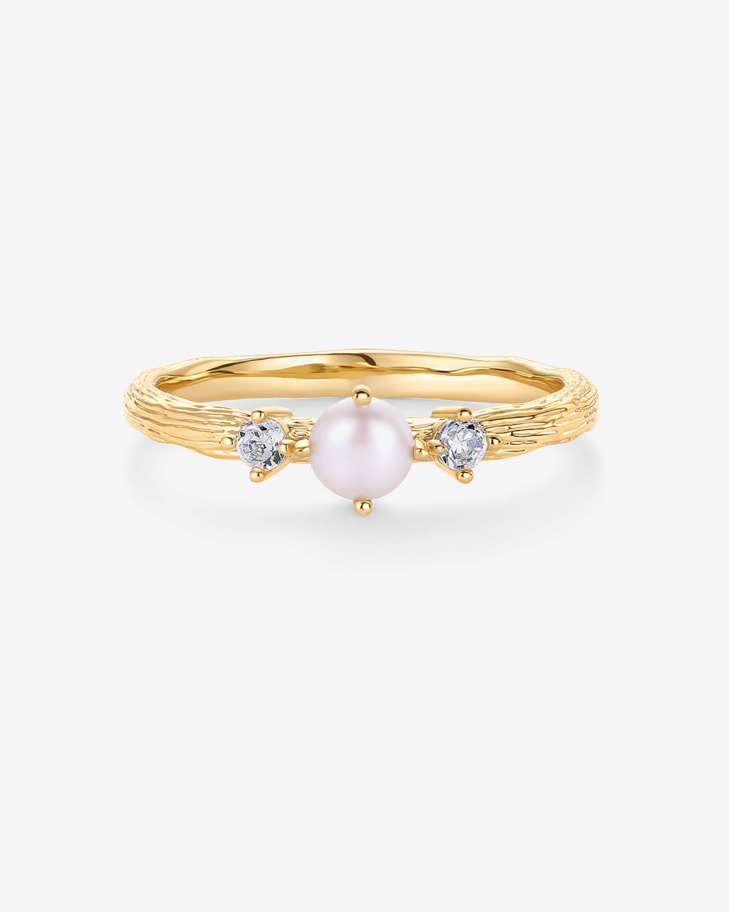 Pearl Hammered Ring