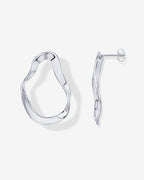 Wavy Statement Drop Hoop Earrings