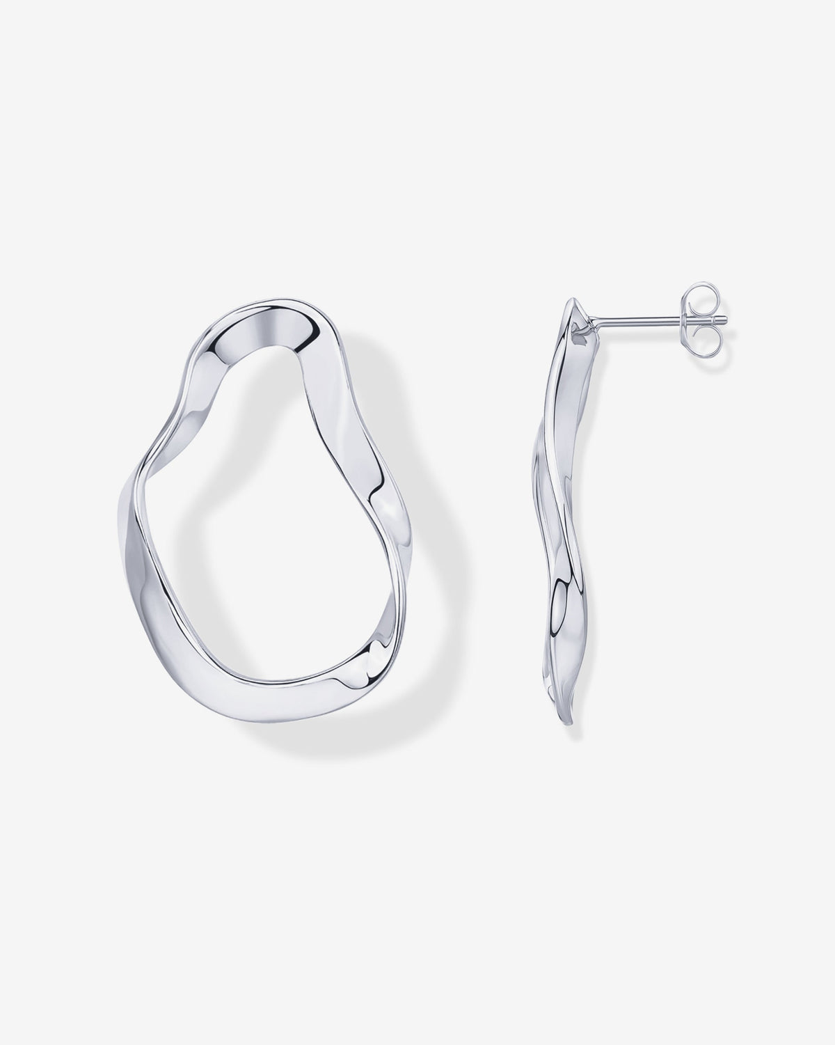 Wavy Statement Drop Hoop Earrings
