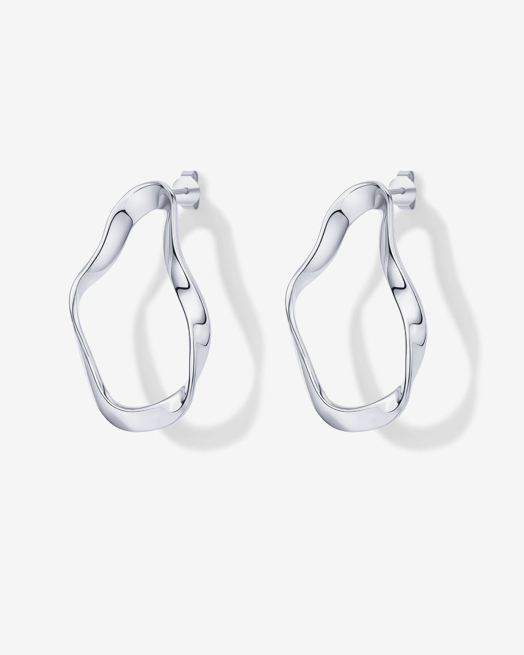 Wavy Statement Drop Hoop Earrings