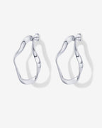 Wavy Statement Drop Hoop Earrings