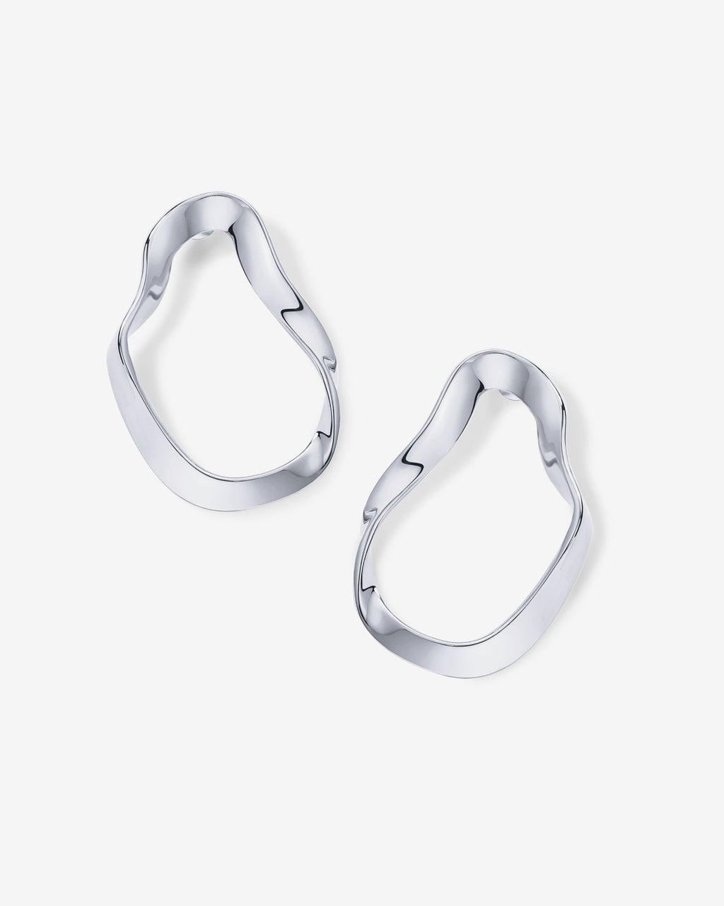 Wavy Statement Drop Hoop Earrings