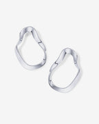 Wavy Statement Drop Hoop Earrings