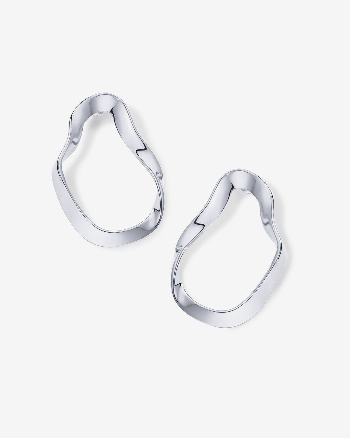 Wavy Statement Drop Hoop Earrings