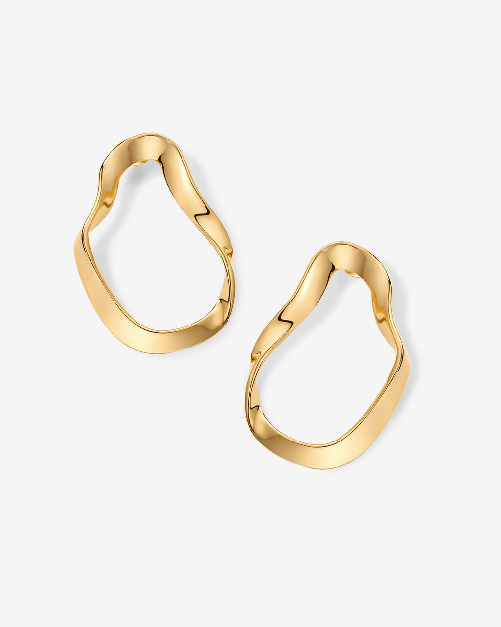 Wavy Statement Drop Hoop Earrings