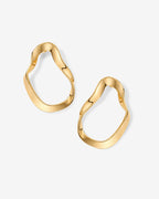 Wavy Statement Drop Hoop Earrings