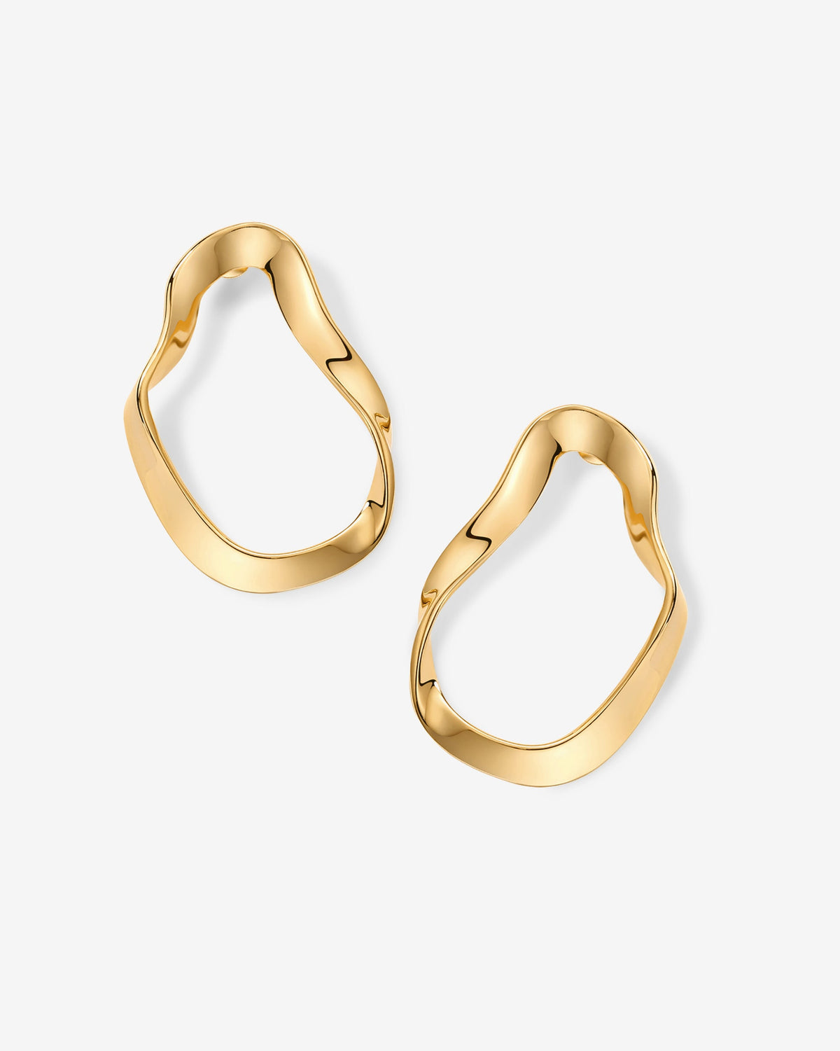 Wavy Statement Drop Hoop Earrings