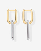 Two-Toned Link Chain Earrings