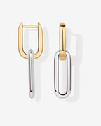 Two-Toned Link Chain Earrings