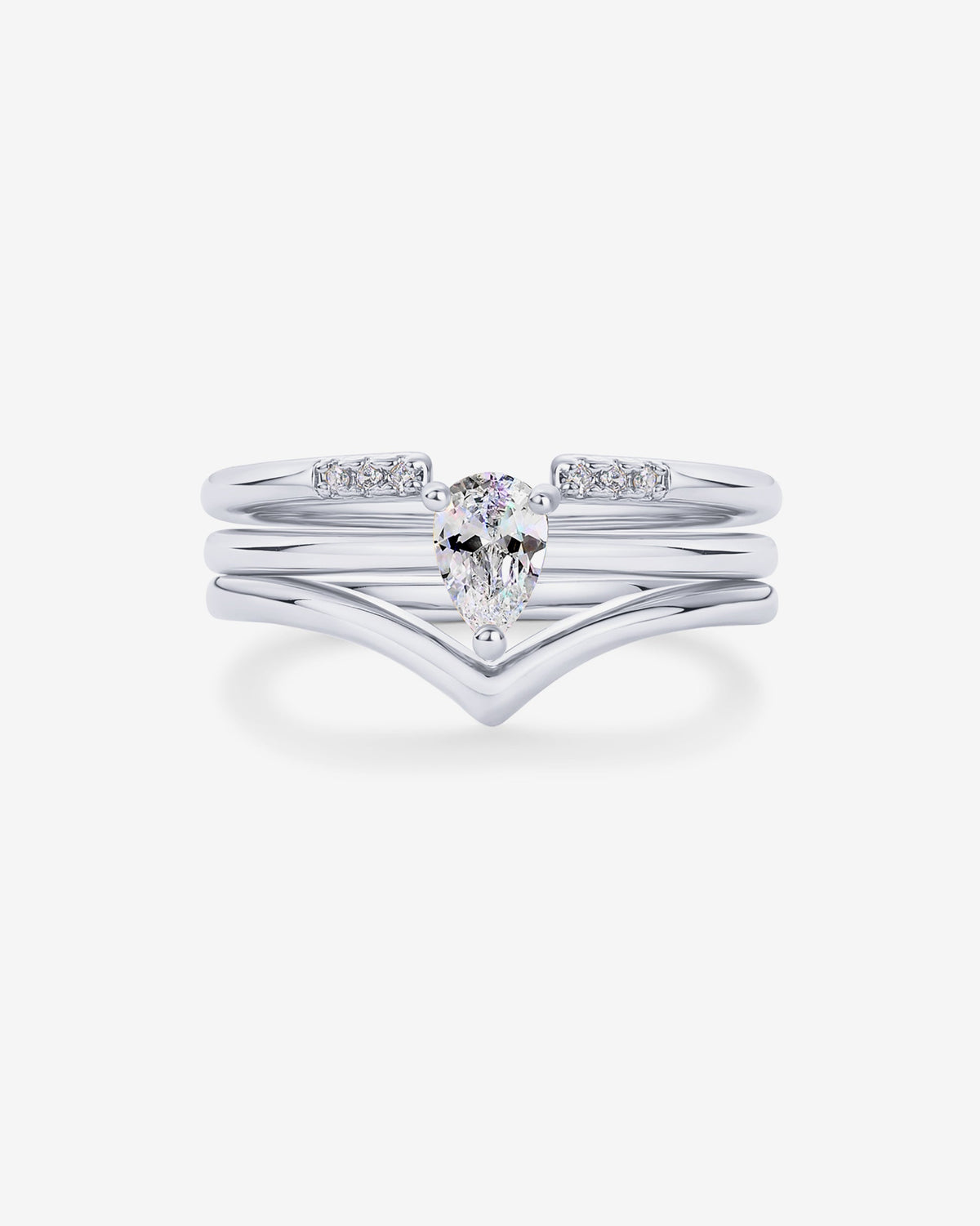 Dahlia Stackable 3-Pack Ring Set