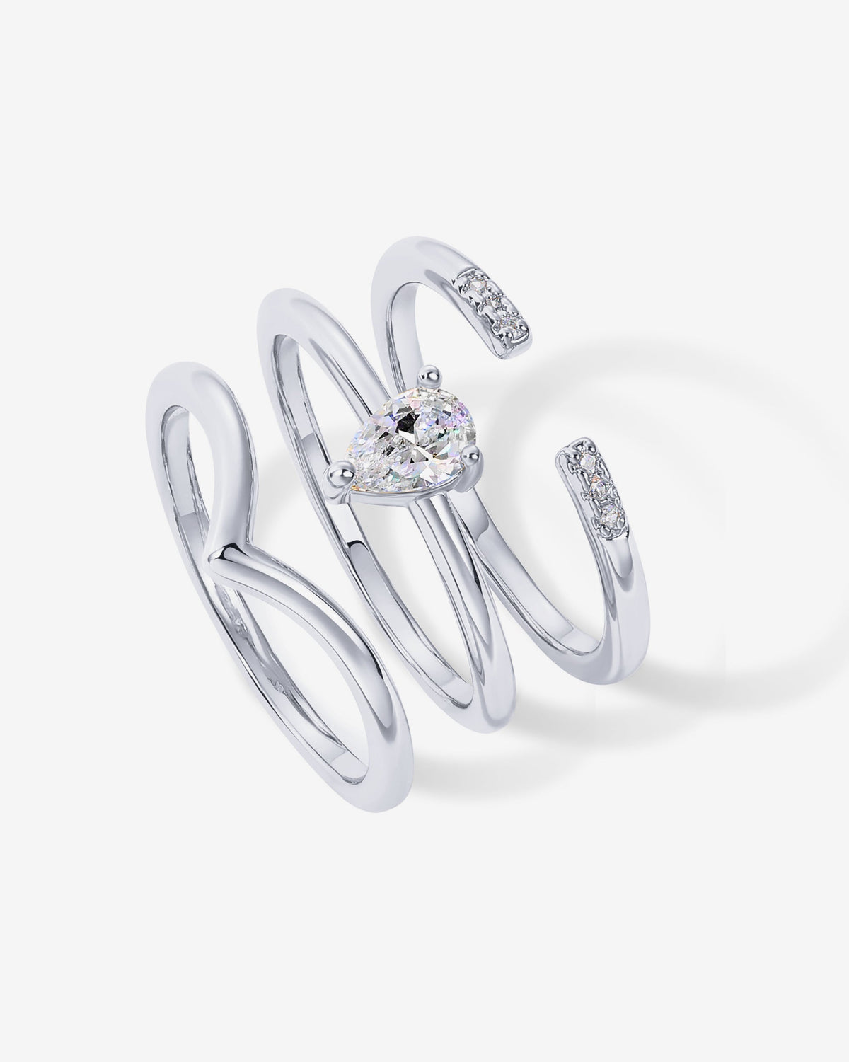 Dahlia Stackable 3-Pack Ring Set