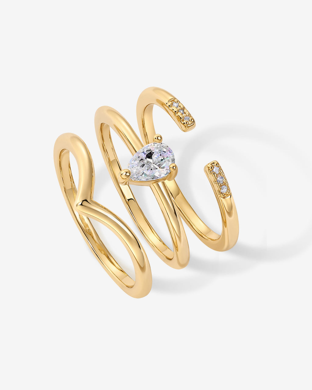 Dahlia Stackable 3-Pack Ring Set