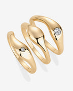 Wavy Triple Ring Stack Set