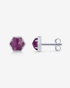 Hexagon Gemstone Stud Earrings