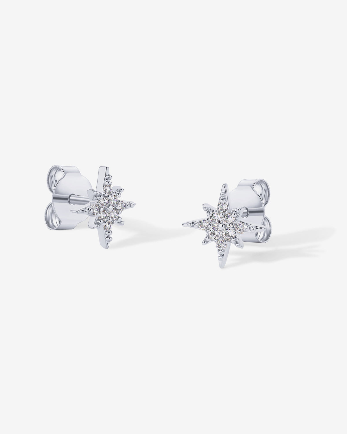 Cubic Zirconia Star Stud Earrings