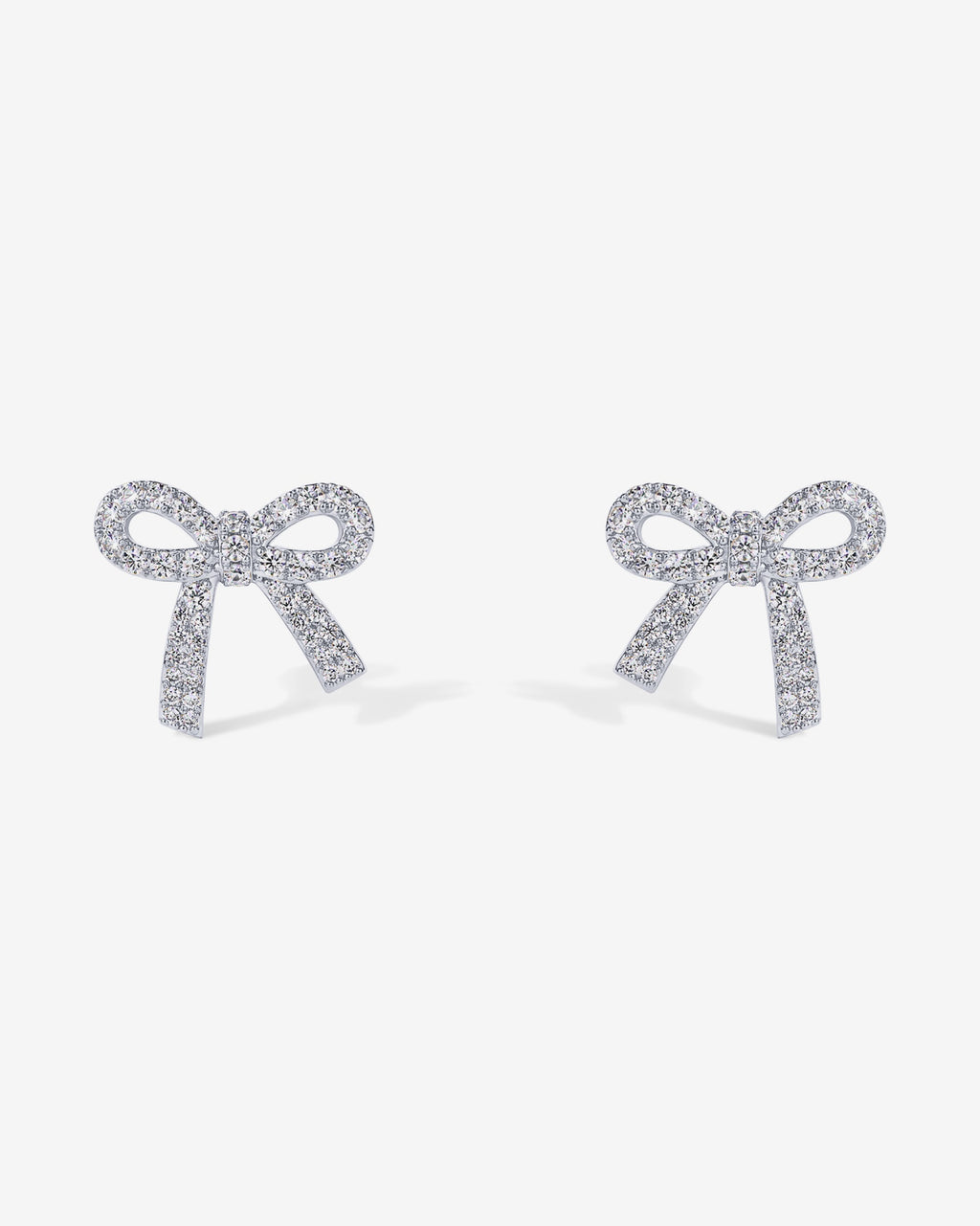 Cubic Zirconia Bow Stud Earrings