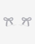 Cubic Zirconia Bow Stud Earrings