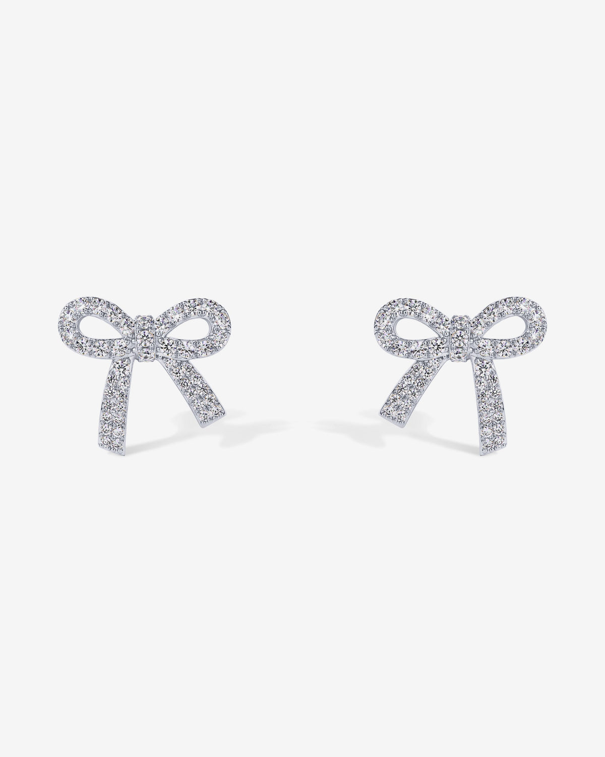 Cubic Zirconia Bow Stud Earrings