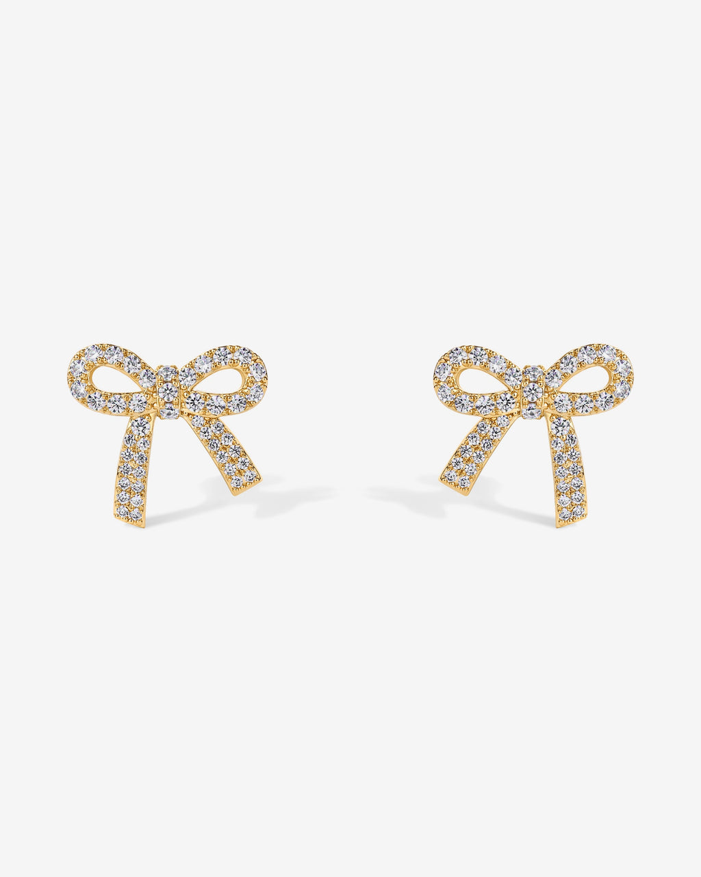 Cubic Zirconia Bow Stud Earrings