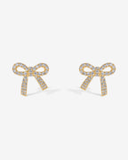 Cubic Zirconia Bow Stud Earrings