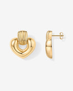 Mini Heart Door Knocker Earrings