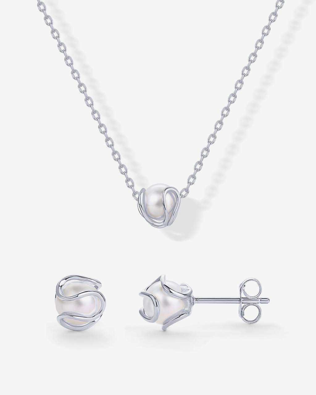 Freshwater Pearl Necklace and Stud Set