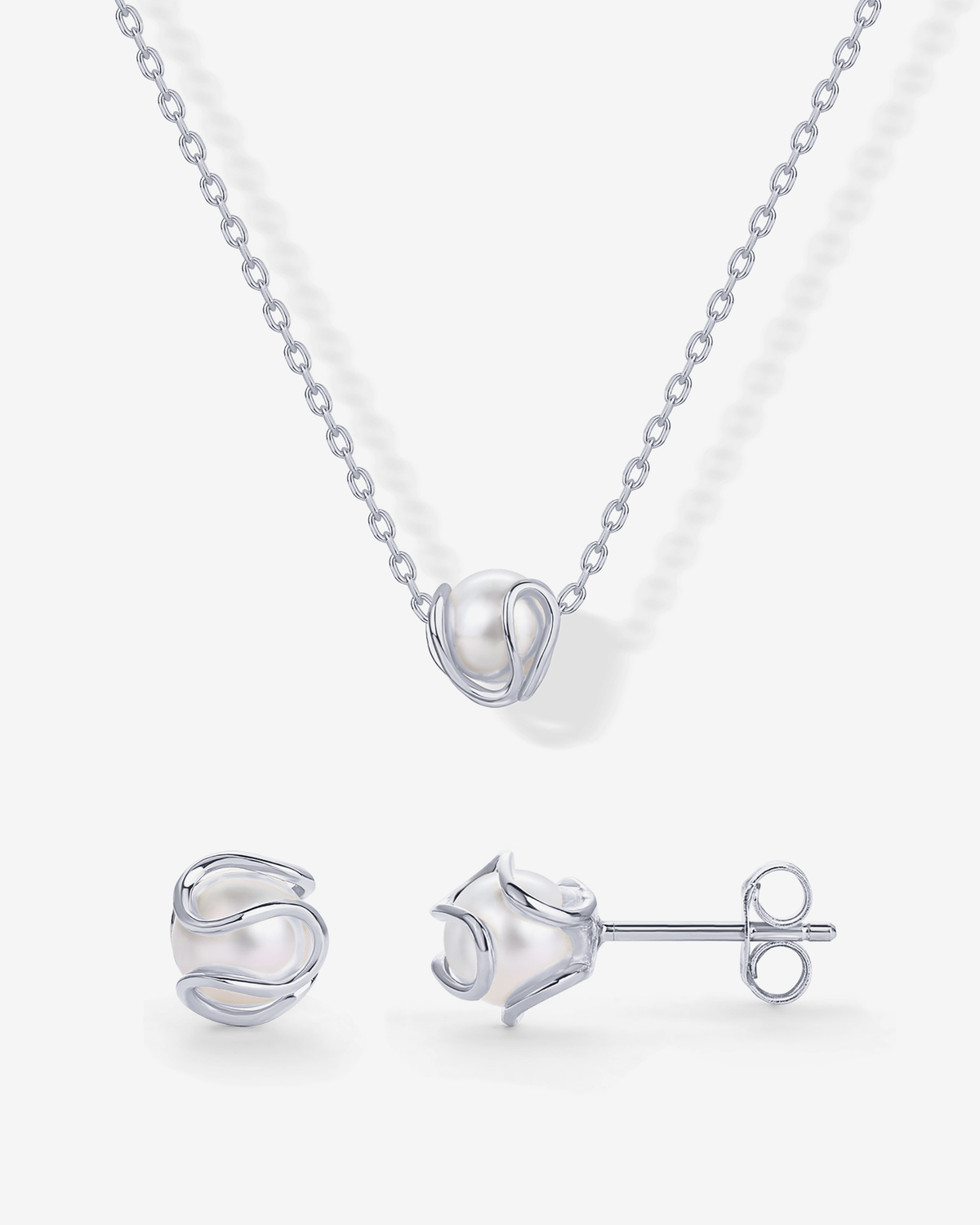 Freshwater Pearl Necklace and Stud Set